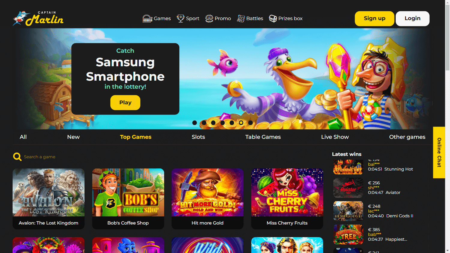 Captain Marlin Casino Desktop screenshot