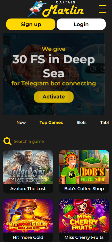 Captain Marlin Casino Mobile screenshot